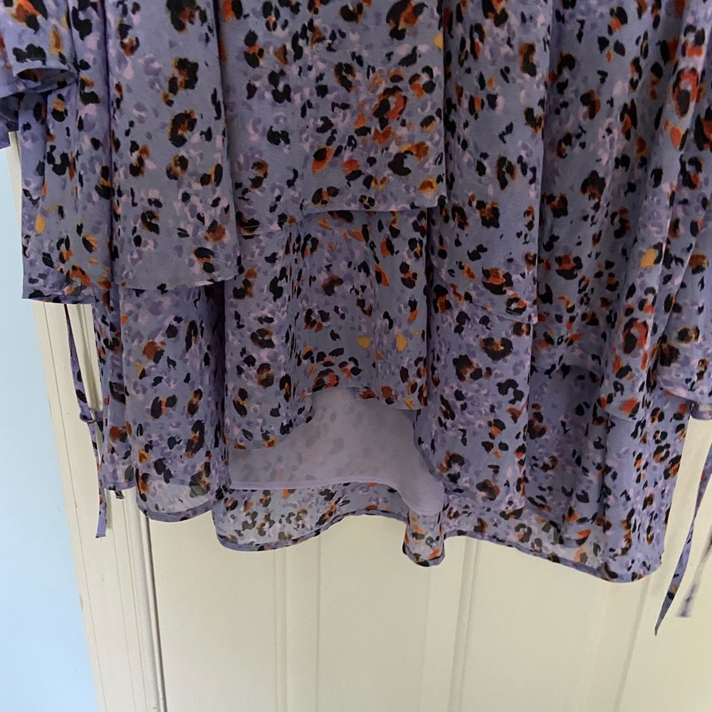 & Other Stories Peasant Flounce Tiered A-Line Mini Printed Dress - Picture 5 of 7